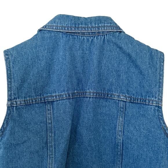 Rampage R Wear Vintage Denim Button Sleeveless Vest 90s Woman Junior Size 5 - Picture 6 of 8